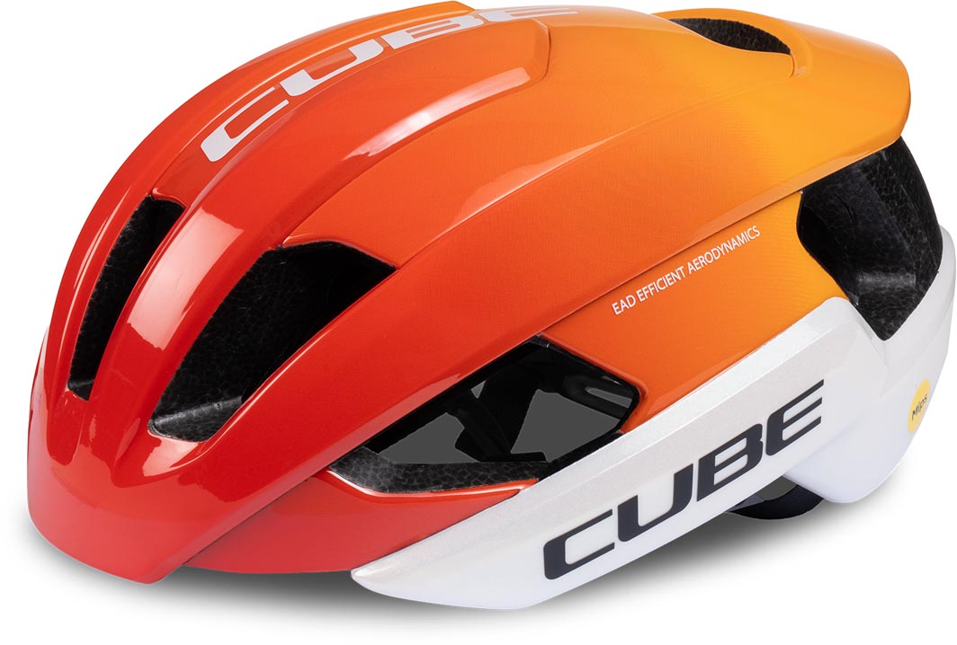 Cube Casque HERON Teamline blanc et orange