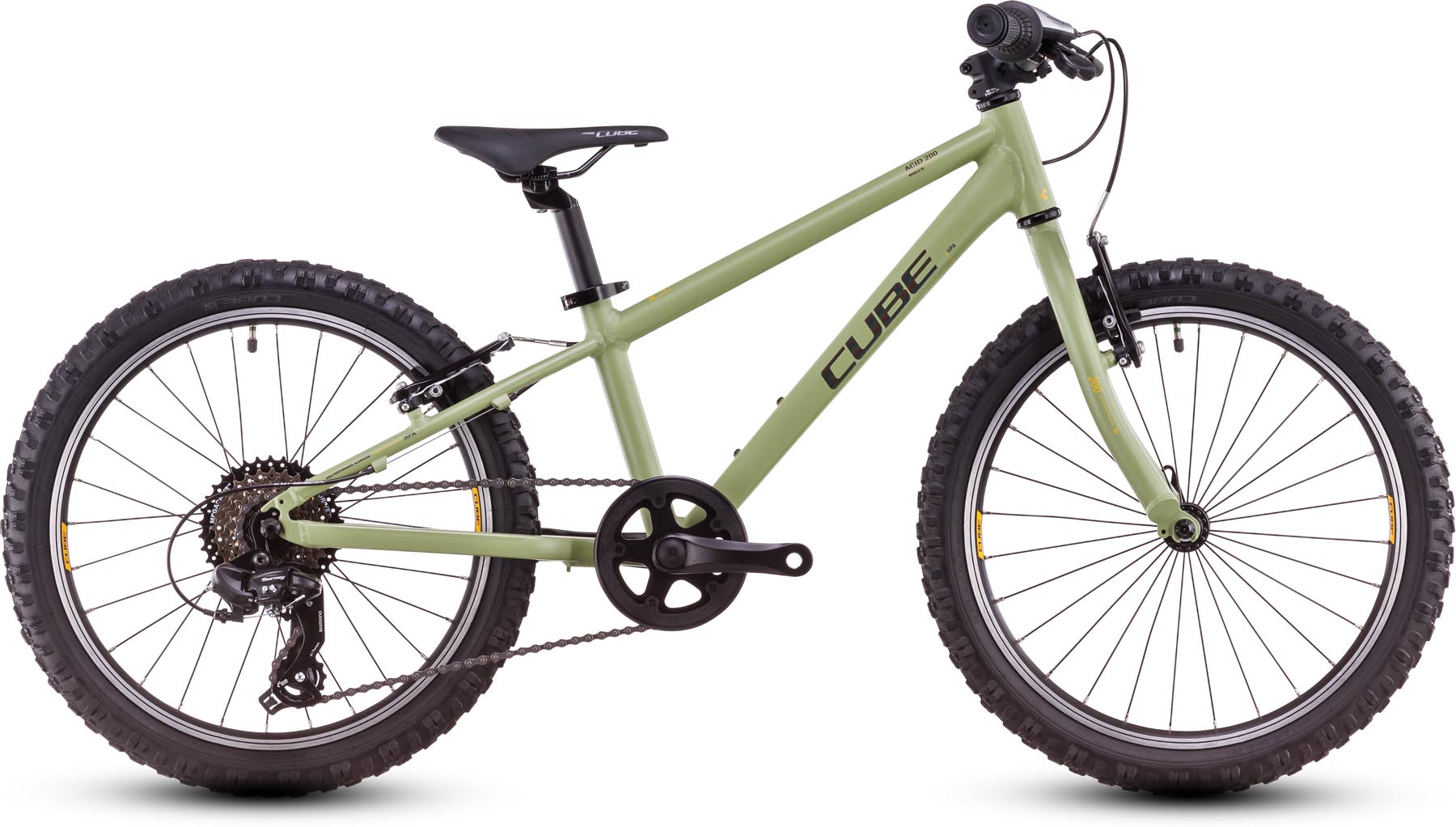 Cube Acid 200 lightolive n orange 2025 - Vélo enfant 20 pouces
