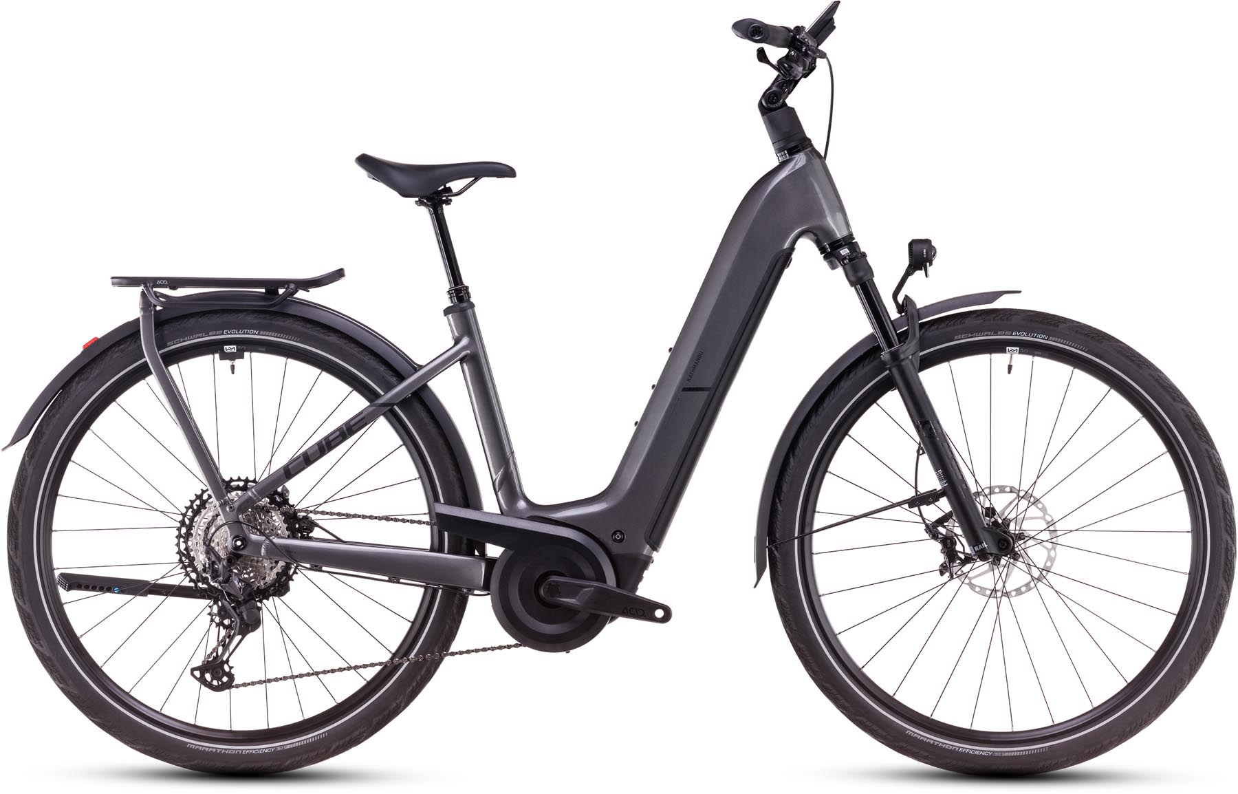 Cube Kathmandu Hybrid SLX 800 graphite n black 2025 - Vélo trekking électrique col de cygne