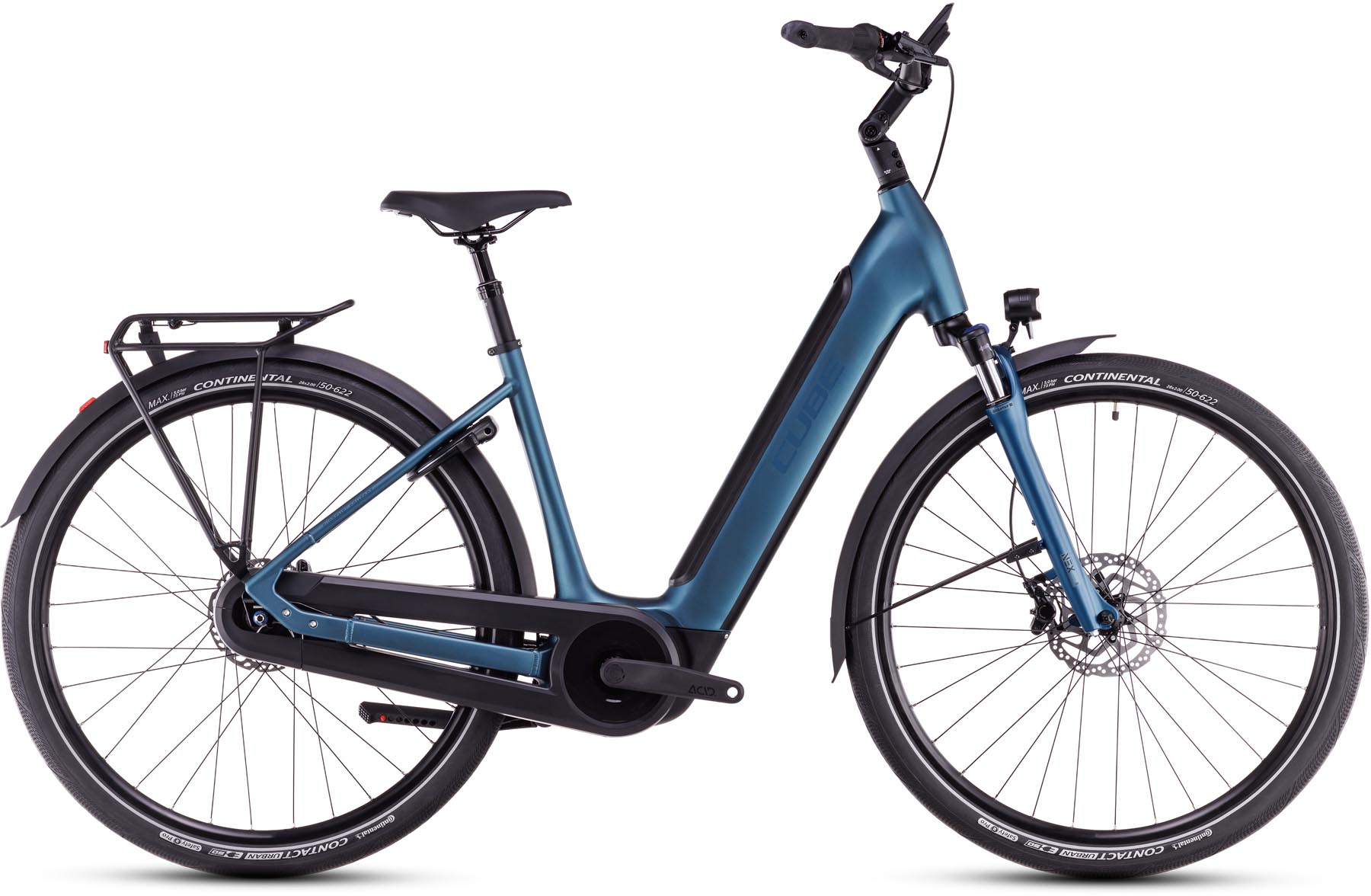 Cube Supreme RT Hybrid Comfort EXC 625 blue n black 2025 - Vélo trekking électrique col de cygne