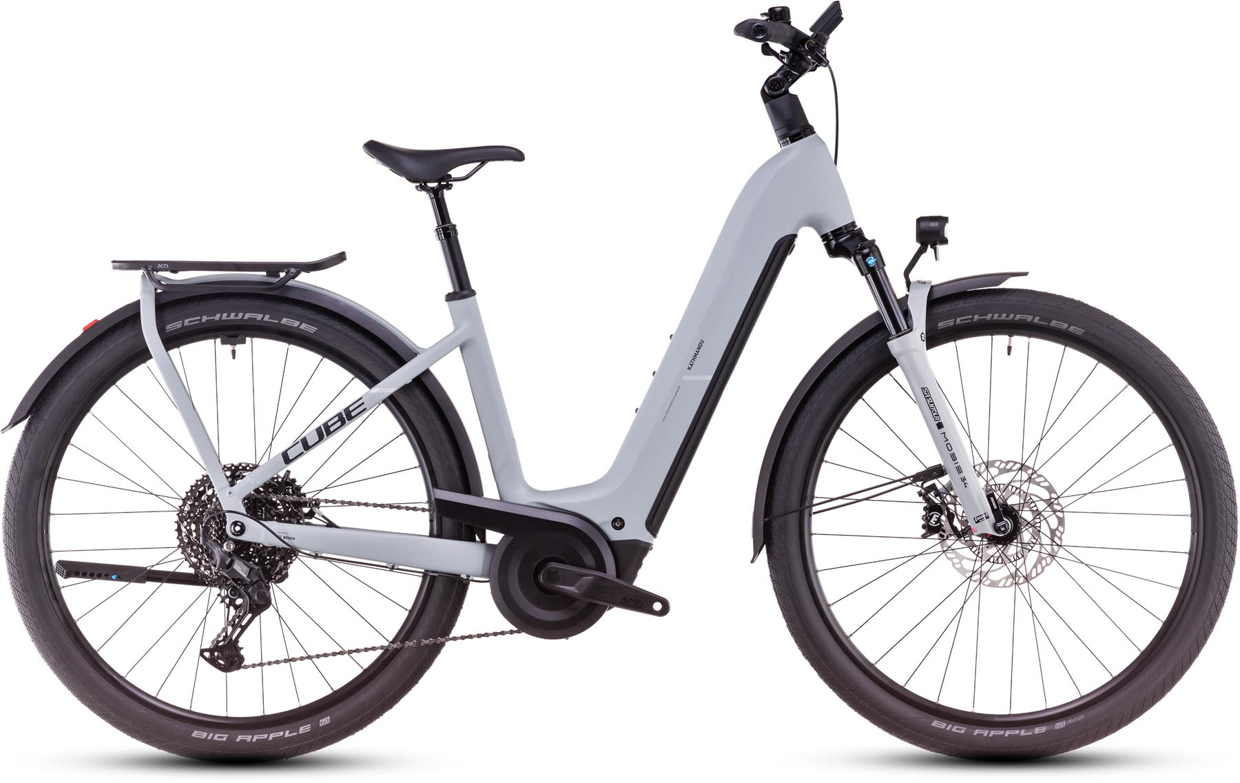Cube Kathmandu Hybrid EX 800 haze n black 2025 - Vélo trekking électrique col de cygne