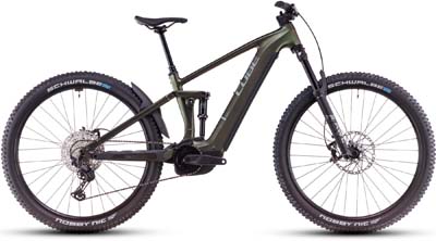 On voit un vélo électrique gris Cube Stereo Hybrid ONE44 EXC.