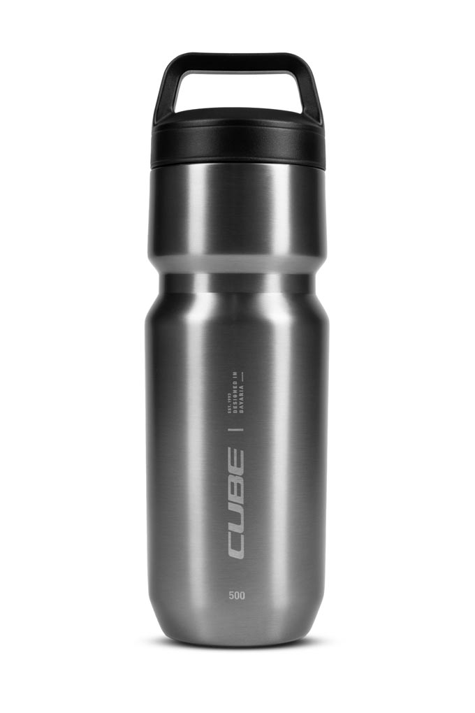 Cube Bouteille en acier inoxydable Arc 500 isolée gris brossé
