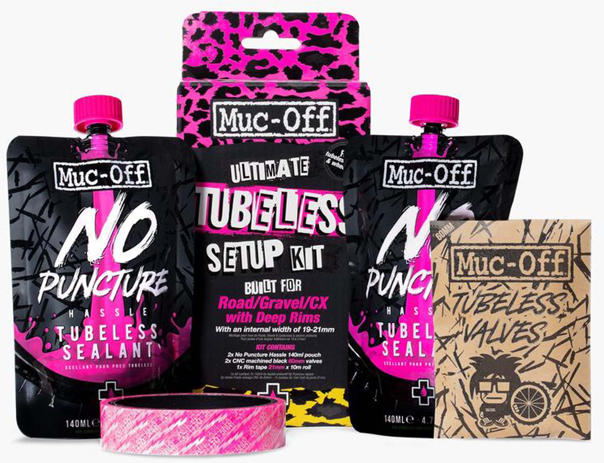 Muc-Off Kit UltimateTubeless - Road (60 mm) rose
