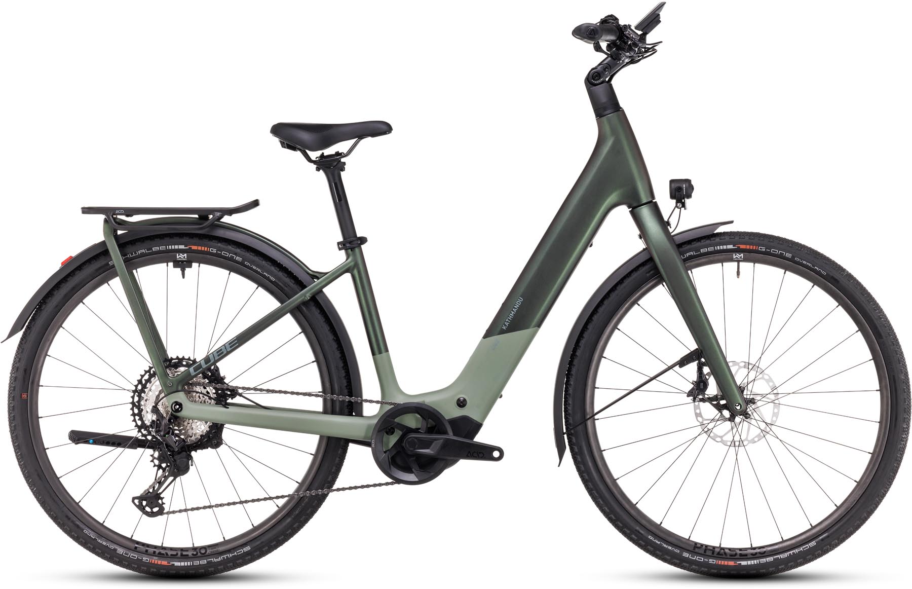 Cube Kathmandu Hybrid C:62 SLT 400X stellar n origanogreen 2025 - Vélo trekking électrique col de cygne