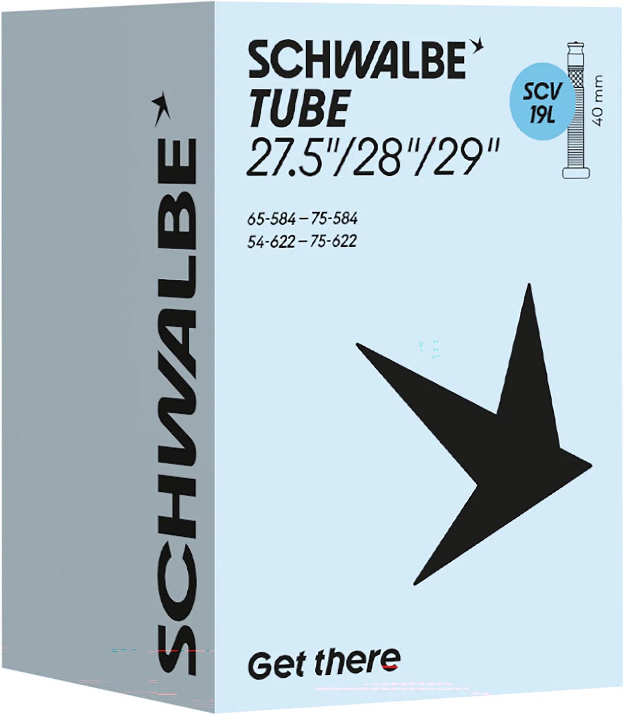 Schwalbe Chambre à air n° 19L Clik Valve 27,5/29 x 2,10-3,00" 54/75-584/622 SCV 40