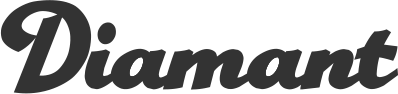 On voit le logo de la marque Diamant avec un lettrage noir en écriture cursive élégante.