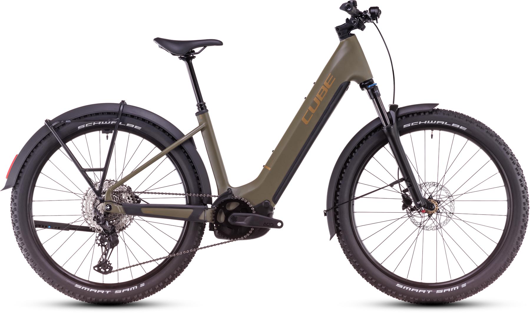 Cube Reaction Hybrid Pro Allroad 800 dustyolive n gold 2025 - VTT semi-rigide électrique col de cygne