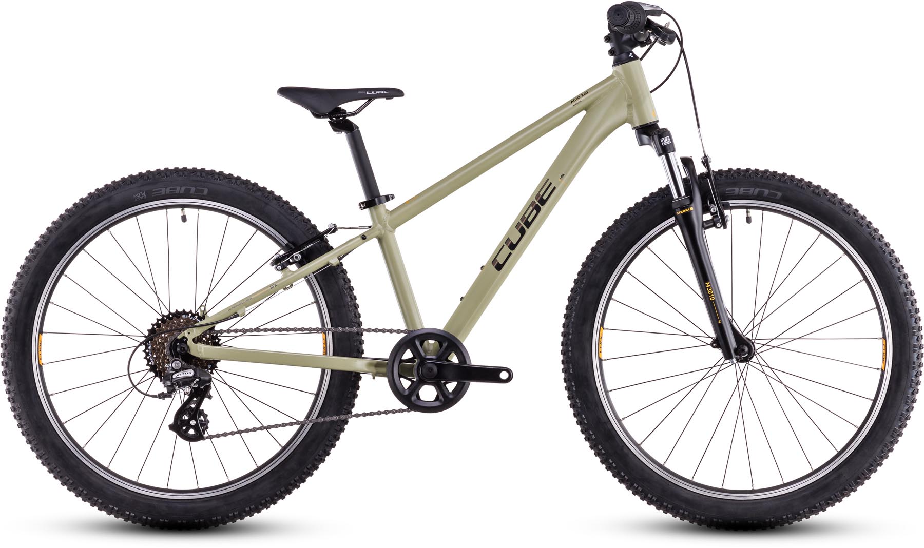 Cube Acid 240 lightolive n orange 2025 - Vélo enfant 24 pouces
