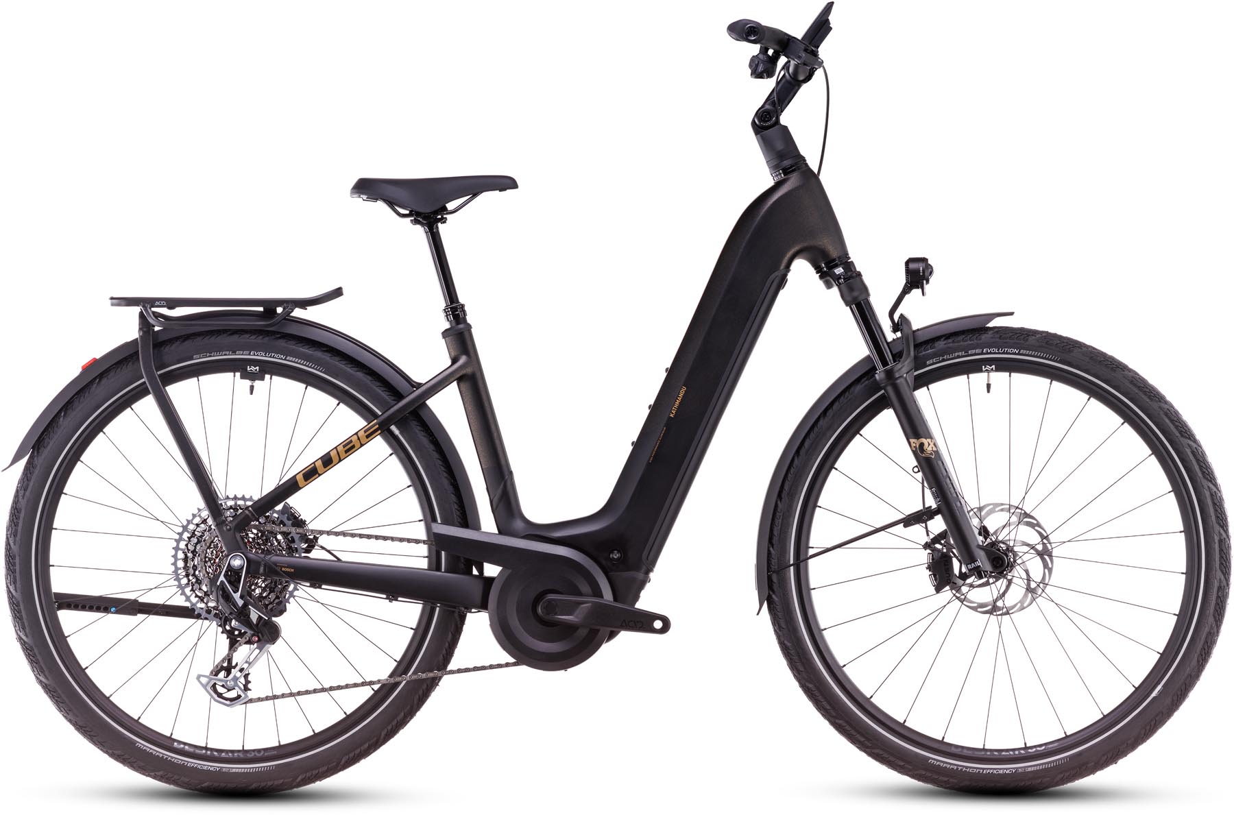 Cube Kathmandu Hybrid SLT 800 golddust n black 2025 - Vélo trekking électrique col de cygne