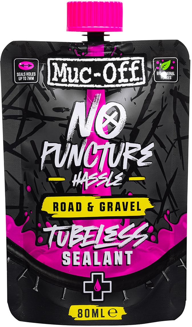 Muc Off Road &amp; Gravel - Produit d'étanchéité pour pneus tubeless, sachet de 80 ml