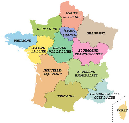 Carte de France programmes de soutien