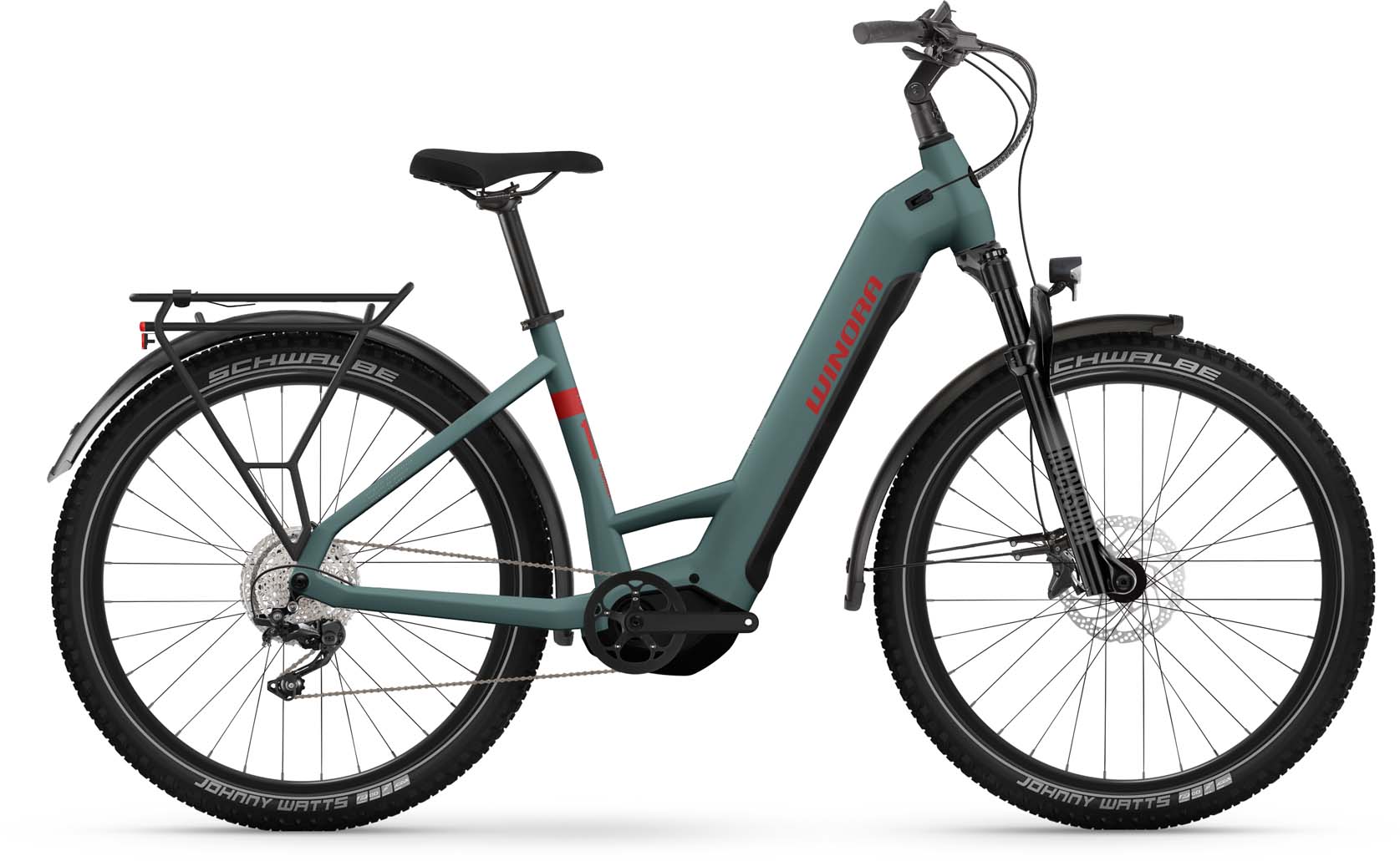 Winora Yucatan X12 metallic stone blue matte 2023 - Vélo trekking électrique col de cygne - Peinture endommagée - 38 cm